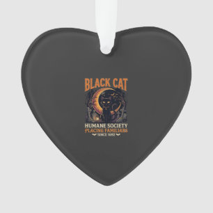 Black Cat Humane Society Halloween Halve Maan L Ornament
