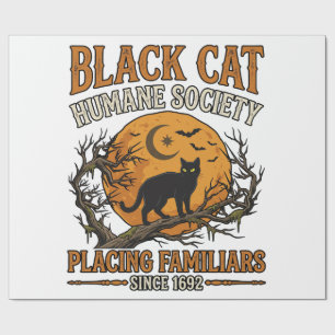 Black Cat Humane Society Halloween Volle Maan Vlee Cadeaupapier