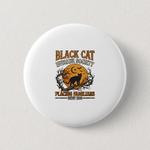Black Cat Humane Society Halloween Volle Maan Vlee Ronde Button 5,7 Cm