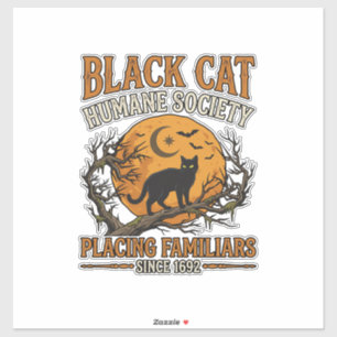 Black Cat Humane Society Halloween Volle Maan Vlee Sticker