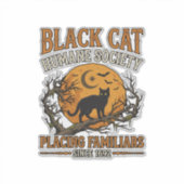 Black Cat Humane Society Halloween Volle Maan Vlee Sticker (Voorkant)