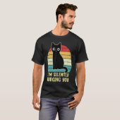 Black Cat I M Silently Juding you Retro T-shirt (Voorkant volledig)
