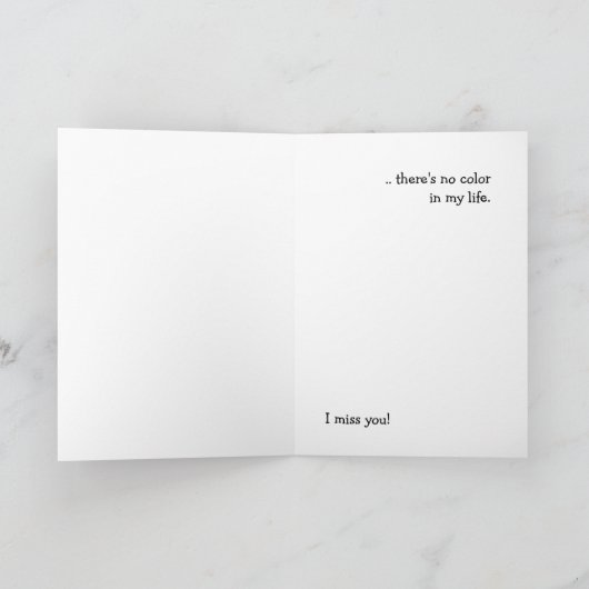 Black Cat I Miss You card Kaart (Binnen)