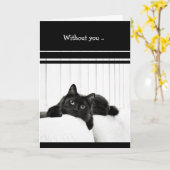 Black Cat I Miss You card Kaart (Gele Bloem)