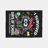 Black Cat I Survived 67 Days Of School 1st Grade T Fleece Deken (Voorkant (Horizontaal))