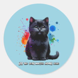 Black Cat: Ik ben de zenmeester hier Ronde Sticker