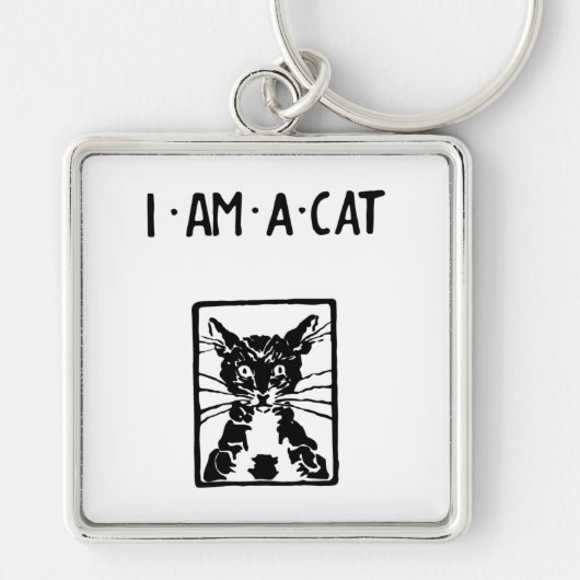 Black Cat Ik ben een Cat Cat Lover Sleutelhanger (Voorkant)