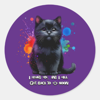 Black Cat: Ik hoor je, ik kom gauw terug Ronde Sticker