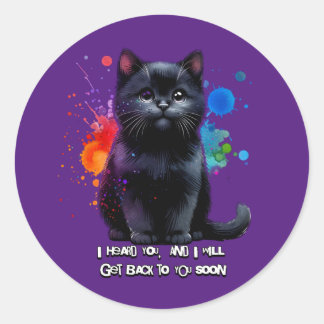 Black Cat: Ik hoor je, ik kom gauw terug Ronde Sticker