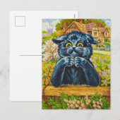 Black Cat in a Garden by Louis Wain Feestdagenkaart (Voorkant / Achterkant)