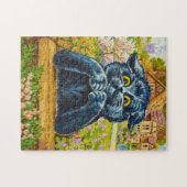 Black Cat in a Garden by Louis Wain Legpuzzel (Horizontaal)