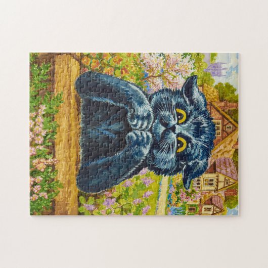 Black Cat in a Garden by Louis Wain Legpuzzel (Horizontaal)