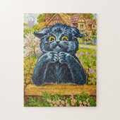 Black Cat in a Garden by Louis Wain Legpuzzel (Verticaal)