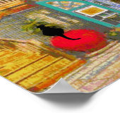 Black Cat in Court Yard Poster (Hoek)