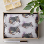 Black Cat in een heks Pet Wit Halloween Tissuepapier (Geschenk)