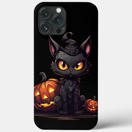 Black Cat in Heks Pet Meowlow iPhone / iPad hoesje (Achterkant)