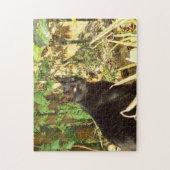 Black Cat in Morning Sun Puzzle Legpuzzel (Verticaal)