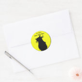 Black Cat in the Moon Bookplate Sticker (Envelop)