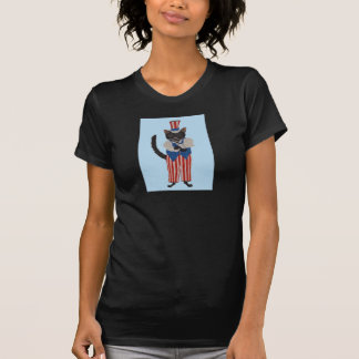 Black Cat In Uncle Sam Suit T-shirt