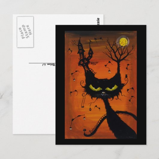 Black Cat Inn Postcard Briefkaart (Voorkant / Achterkant)