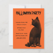 Black Cat Invitation Kaart Sjabloon (Voorkant)