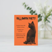 Black Cat Invitation Kaart Sjabloon (Staand voorkant)