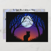 Black Cat Invitations Persoonlijke Halloween Kaart (Voorkant / Achterkant)