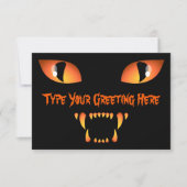 Black Cat Invitations Persoonlijke Halloween Kaart (Voorkant)