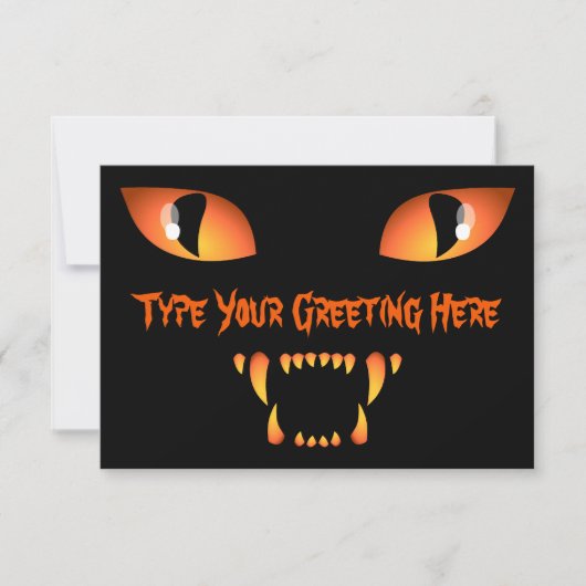 Black Cat Invitations Persoonlijke Halloween Kaart (Voorkant)