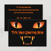 Black Cat Invitations Persoonlijke Halloween Kaart (Voorkant / Achterkant)