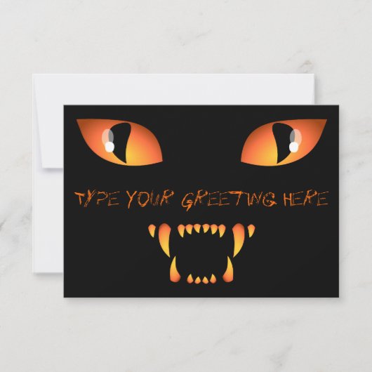 Black Cat Invitations Persoonlijke Halloween Kaart (Voorkant)