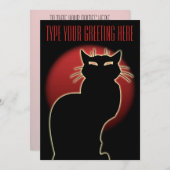 Black Cat Invitations Persoonlijke Halloween Kaart (Voorkant / Achterkant)