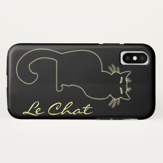 Black Cat iPhone Case Cat Lover Le Chat Hoesje (Achterkant (horizontaal))