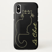 Black Cat iPhone Case Cat Lover Le Chat Hoesje (Achterkant)