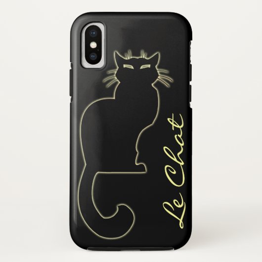 Black Cat iPhone Case Cat Lover Le Chat Hoesje (Achterkant)