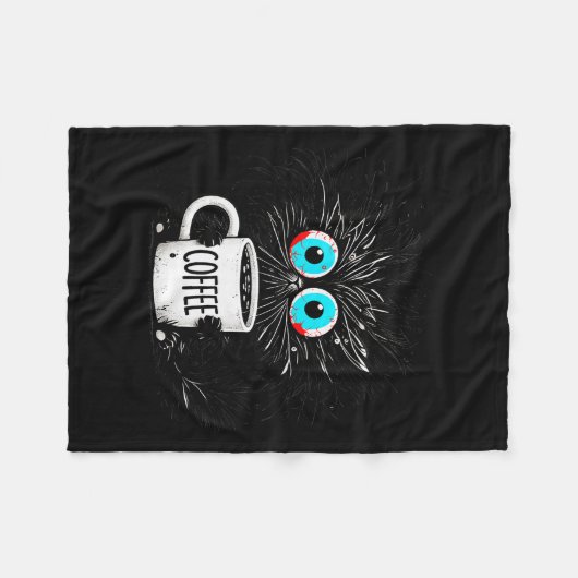 Black Cat Its Fine Im Fine Everything Is Fine Funn Fleece Deken (Voorkant (Horizontaal))