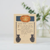 Black Cat Jack O' Lantaarn Pompoen Briefkaart (Staand voorkant)