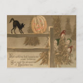 Black Cat Jack O Lantaarn Pompoen Haystack Briefkaart (Voorkant)