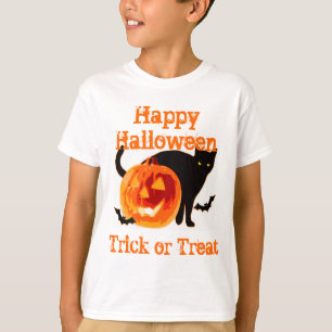 Black Cat & Jack-O-Lantaarn trick or treat T-shirt