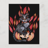 Black Cat Jack O Lantern Autumn Natuur Briefkaart (Voorkant)