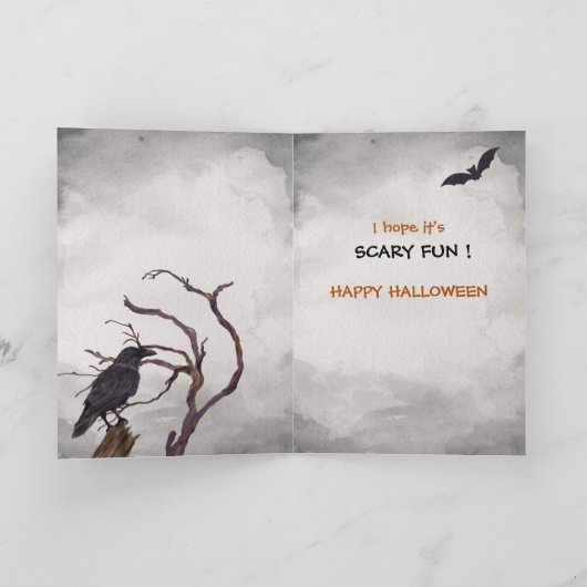Black Cat Jack o' Lantern Halloween Card Kaart (Binnen)