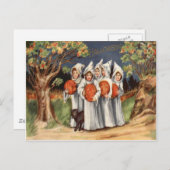 Black Cat Jack O Lantern Pumpkin Ghost Briefkaart (Voorkant / Achterkant)