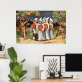 Black Cat Jack O Lantern Pumpkin Ghost Poster (Thuiskantoor)