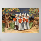 Black Cat Jack O Lantern Pumpkin Ghost Poster (Voorkant)