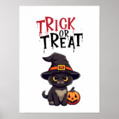 Black Cat Jack O' Lantern Trick or treat Poster (Voorkant)