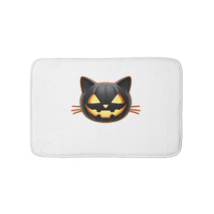 Black Cat Jack o'Lantern Emoji Classic T-shirt Badmat