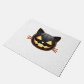 Black Cat Jack o'Lantern Emoji Classic T-shirt Deurmat (Schuin)