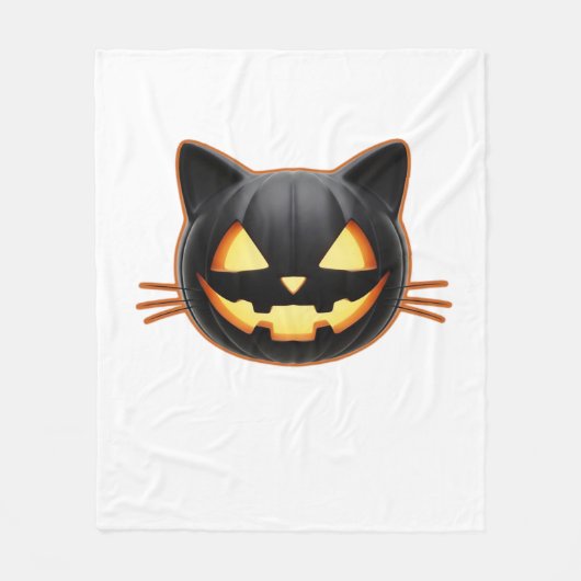 Black Cat Jack o'Lantern Emoji Classic T-shirt Fleece Deken (Voorkant)