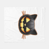 Black Cat Jack o'Lantern Emoji Classic T-shirt Fleece Deken (Voorkant (Horizontaal))