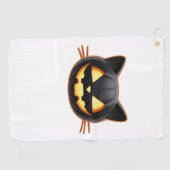Black Cat Jack o'Lantern Emoji Classic T-shirt Golfhanddoek (Horizontaal)